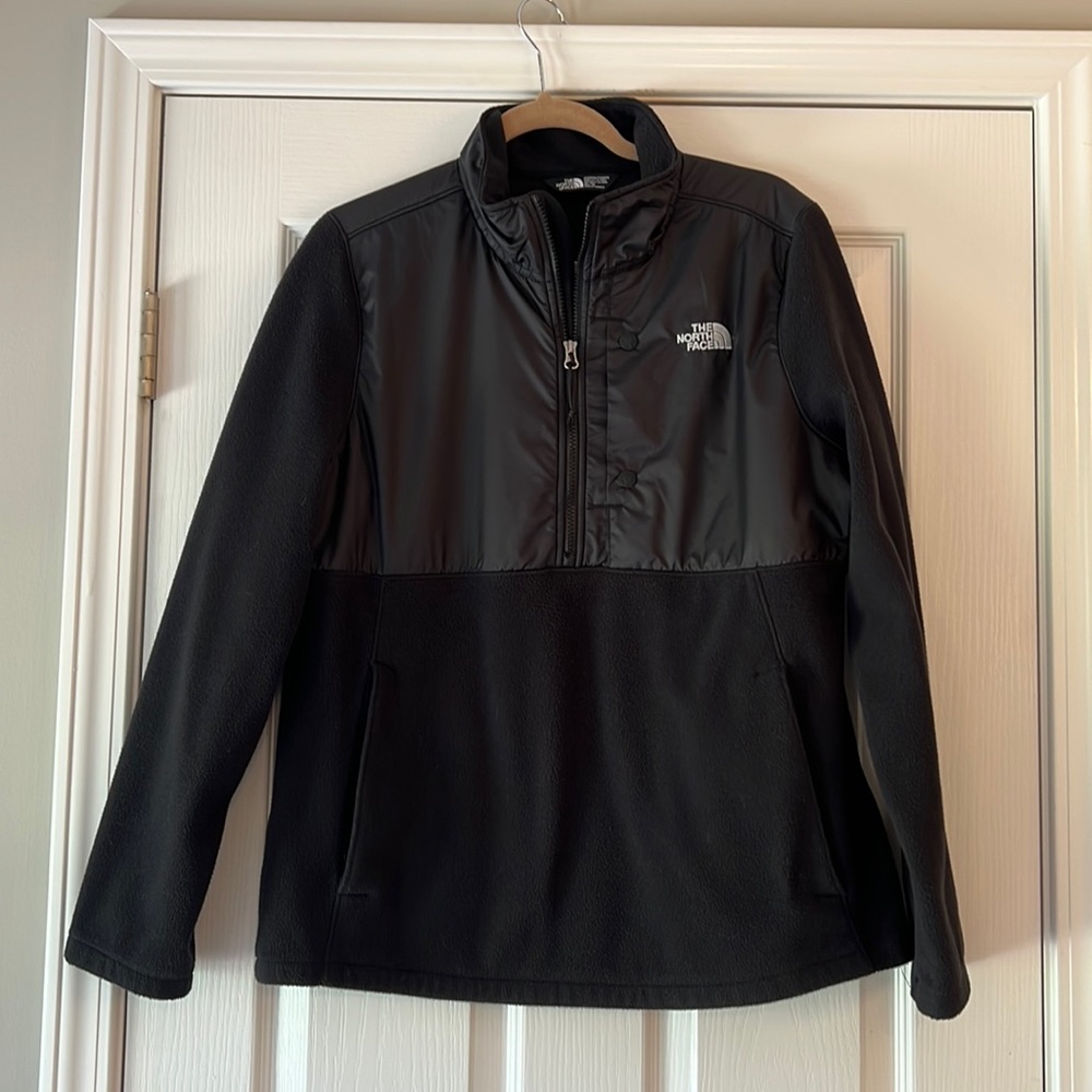 The North Face 1/4 Zip Black Fleece Pullover XL